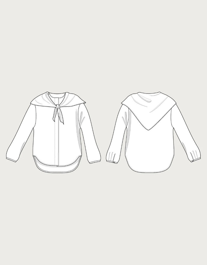 Scarf Collar Shirt Sewing Pattern, The Assembly Line