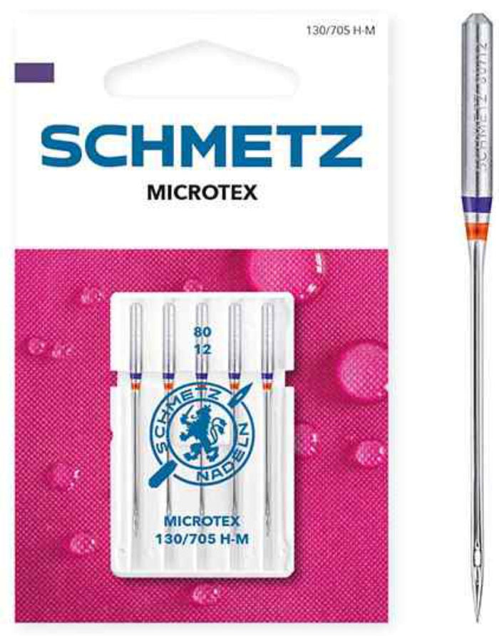 Schmetz Sewing Machine Needles - Microtex/Sharps - Medium Fabric 80/12