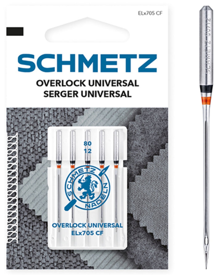Schmetz Sewing Machine Needles - Overlock/Serger - Medium Fabric - 80/12