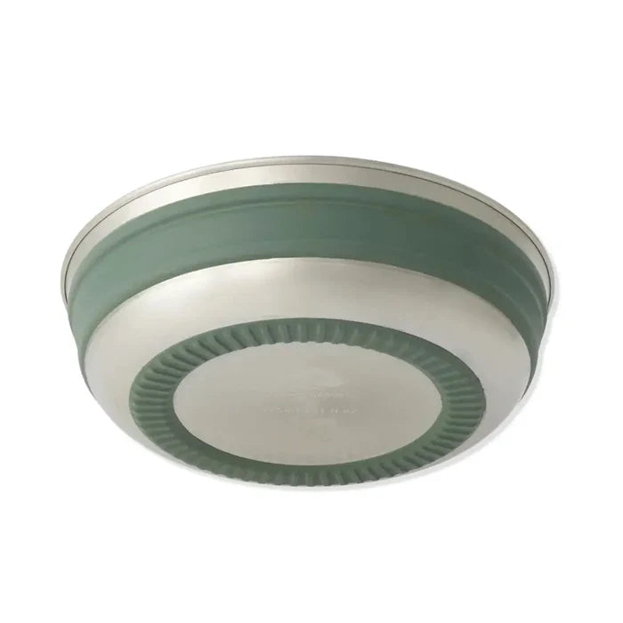 base detail of a fully extended Sea To Summit Detour Stainless Steel Collapsible Bowl in green colour