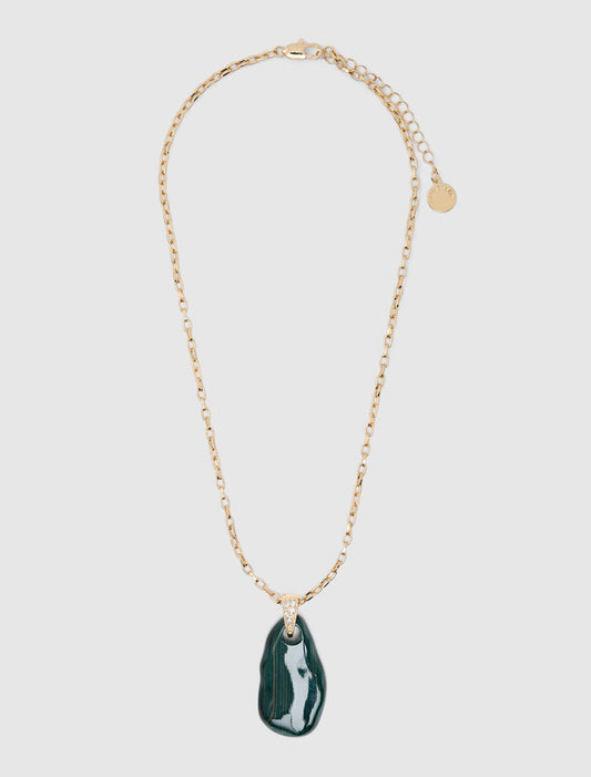 Signature Prudence Necklace 0 Green Gold Forever New
