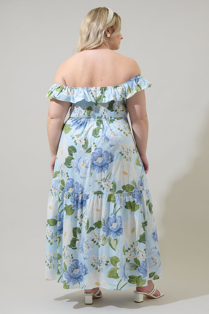 Sloane Floral Ursa Off the Shoulder Maxi Dress Curve