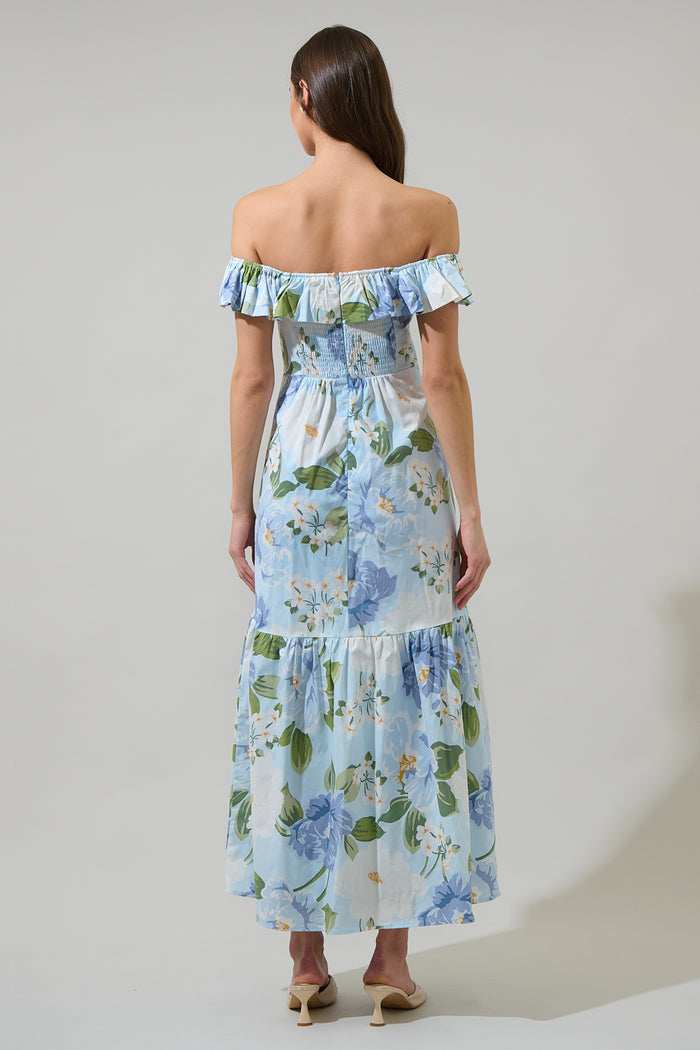 Sloane Floral Ursa Off the Shoulder Maxi Dress