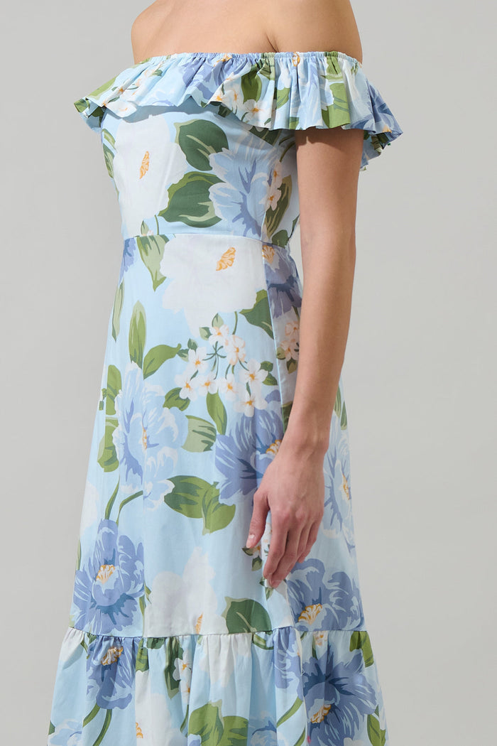 Sloane Floral Ursa Off the Shoulder Maxi Dress