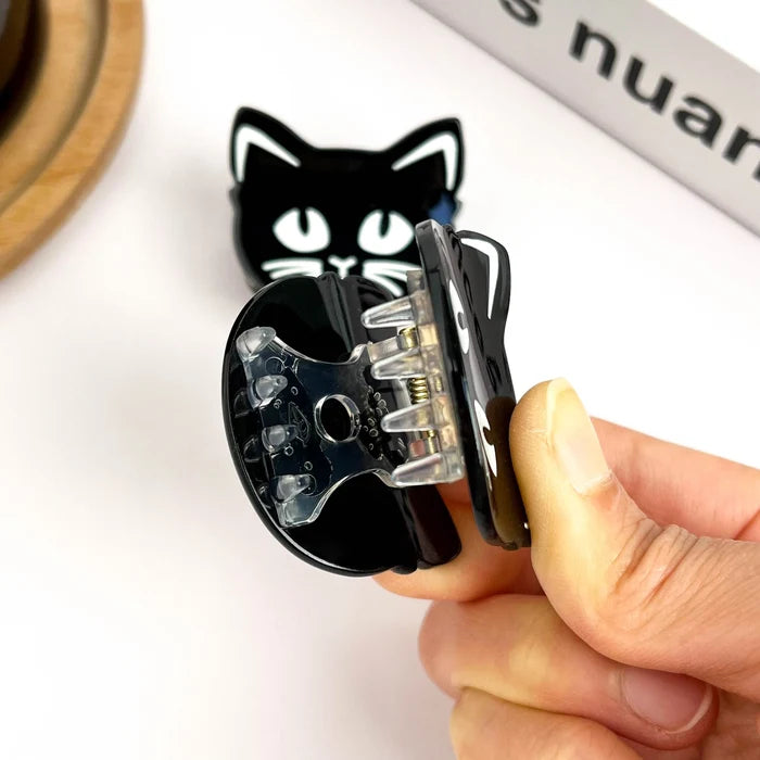 Small Black Cat Claw Clip