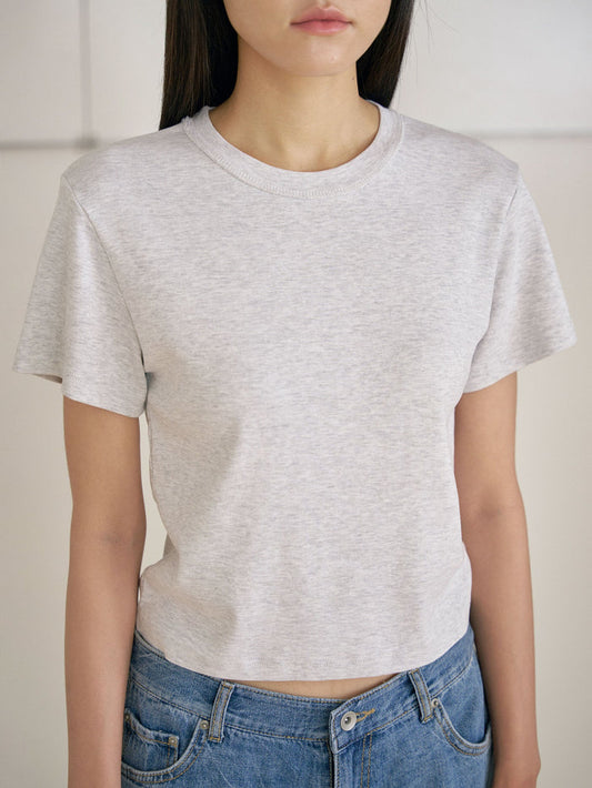 Soft Rib Short Sleeve - Light Gray