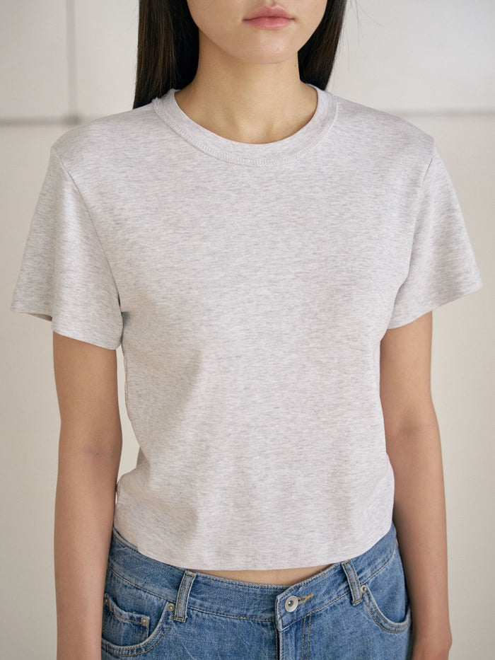 Soft Rib Short Sleeve - Light Gray