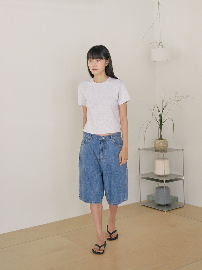 Soft Rib Short Sleeve - Light Gray