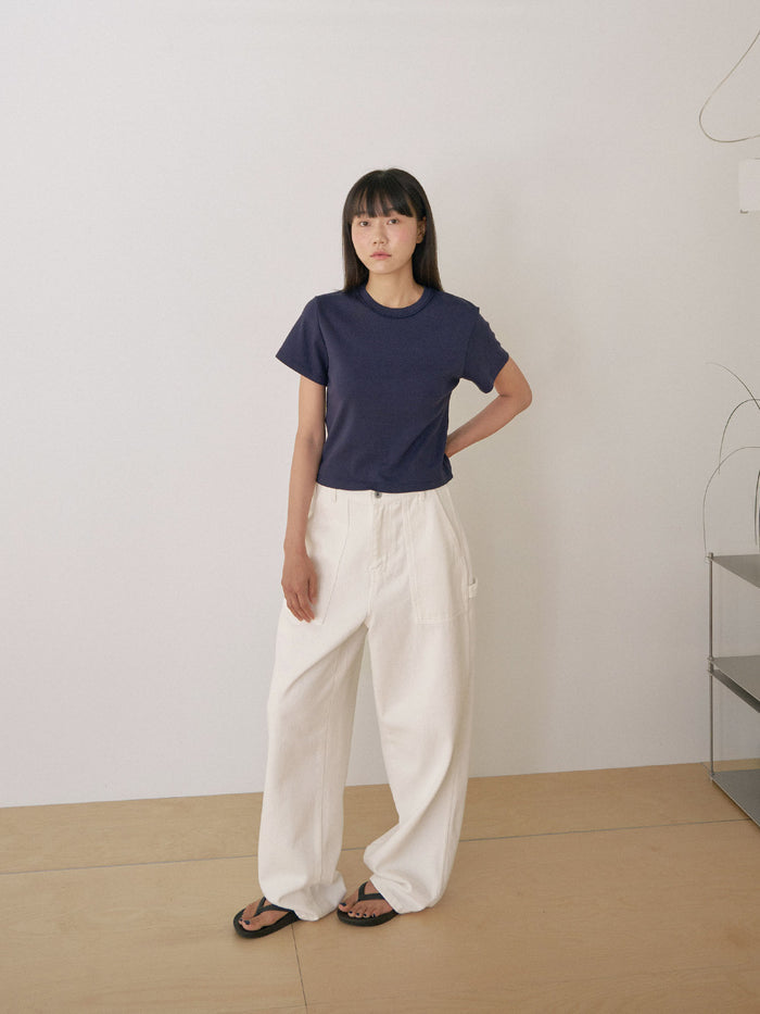 Soft Rib Short Sleeve - Navy