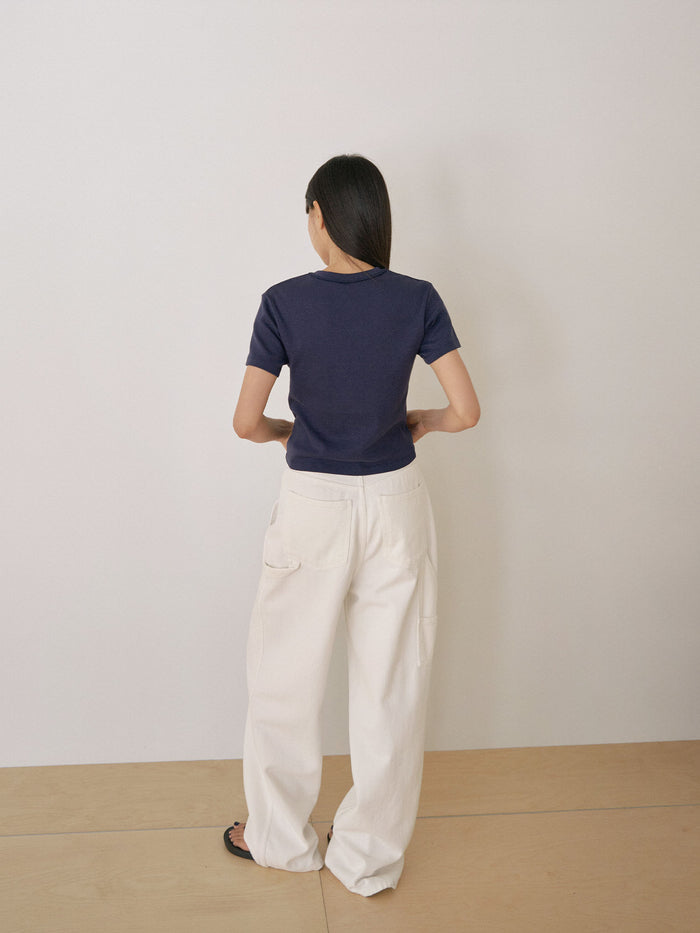 Soft Rib Short Sleeve - Navy