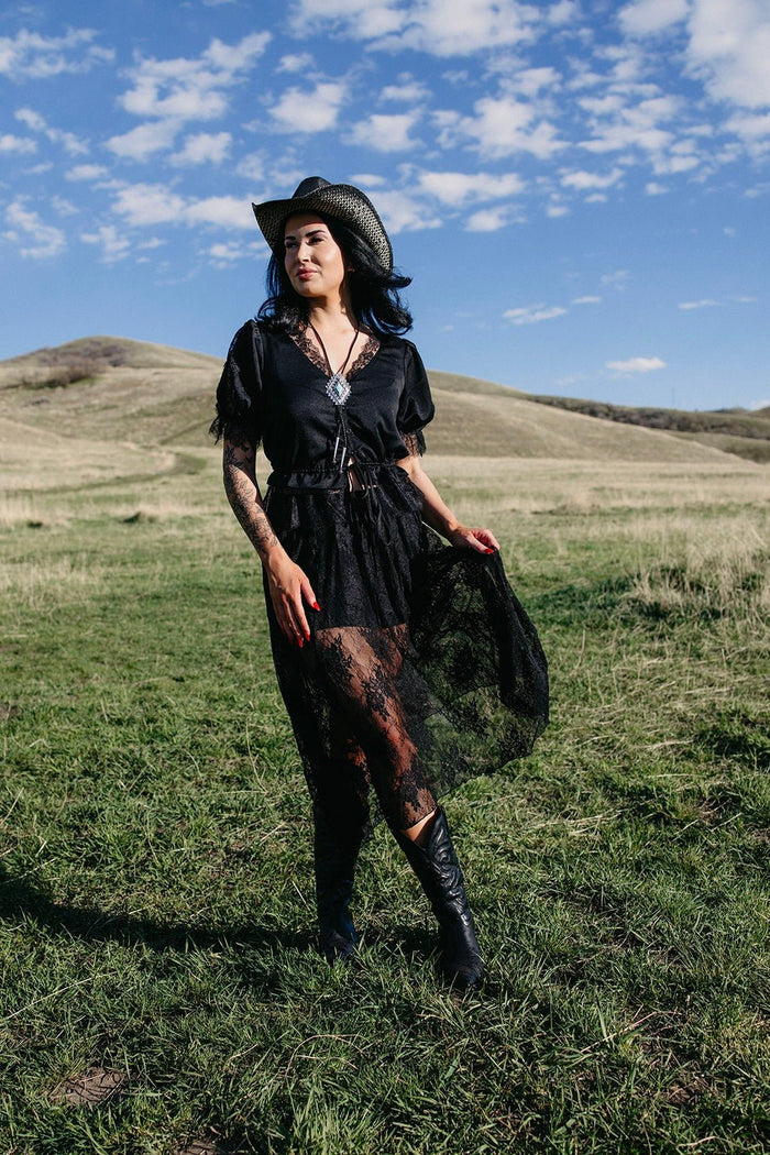 Lace maxi skirt, sheer floral skirt, black lace skirt, Country festival look, romantic style, women’s sheer maxi, evening skirt, aesthetic apparel, floral lace overlay