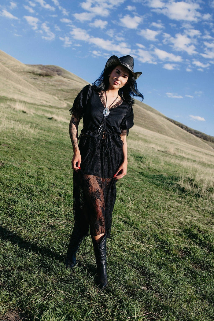 Soft Shadow Lace Skirt