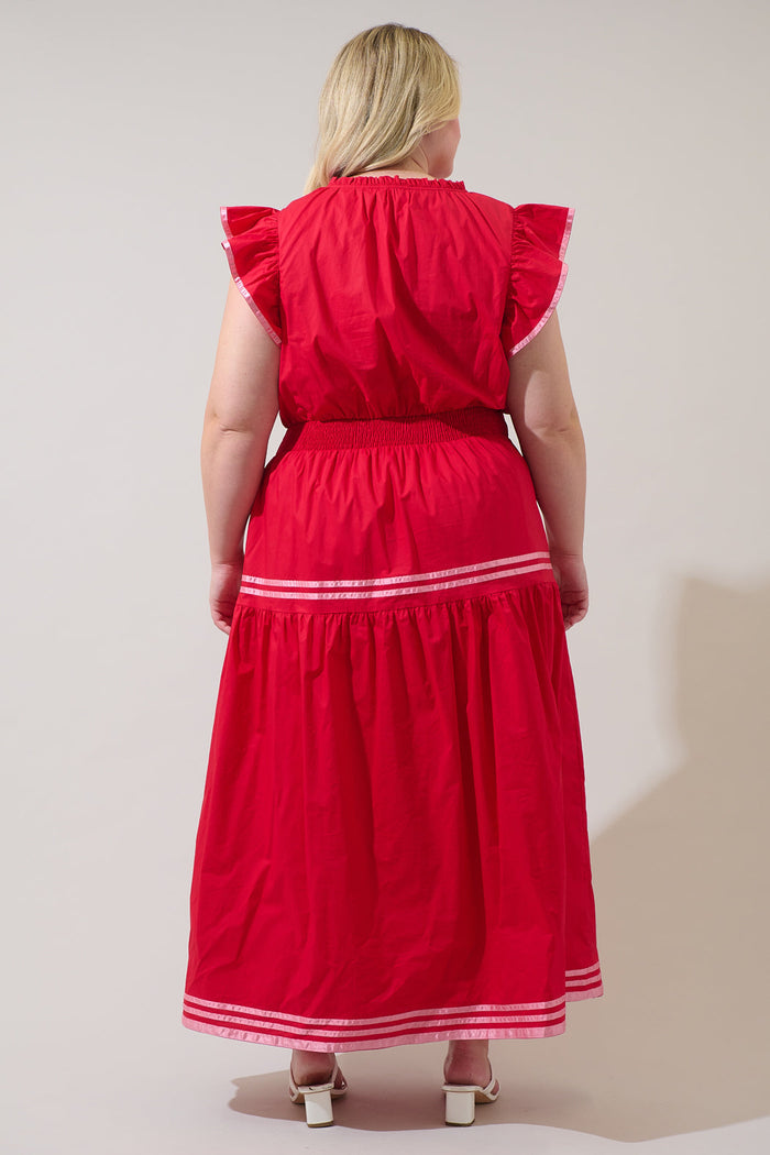 Solene Contrast Maxi Dress Curve