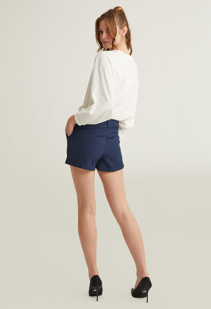 Solid Colour Tailored Shorts