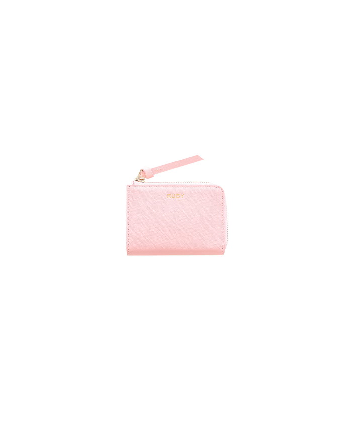 SQUARE ZIPPER WALLET PINK