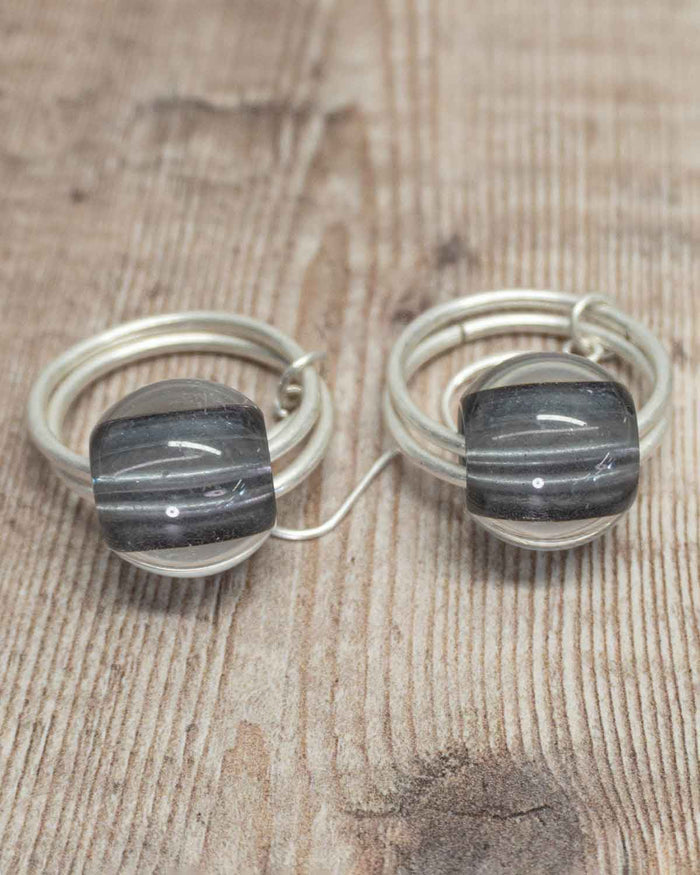 Statement Beaded Silver Effect Drop Earrings - The Classic Boutique