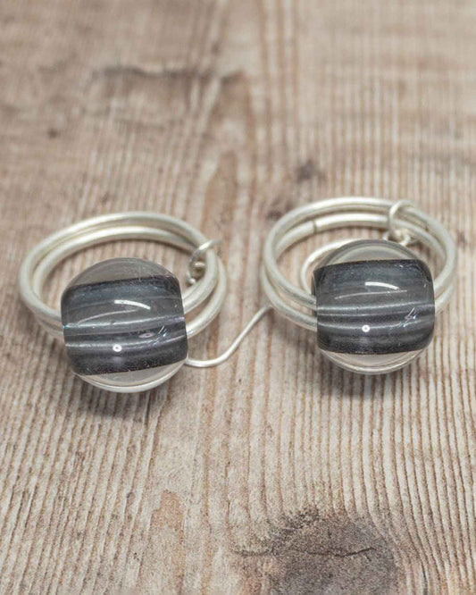 Statement Beaded Silver Effect Drop Earrings - The Classic Boutique
