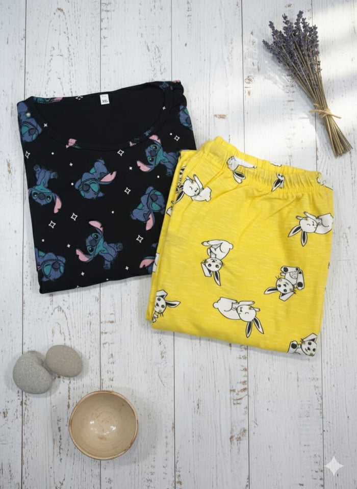 Irah Vastra women’s T-shirt and pant set — folded flatlay view