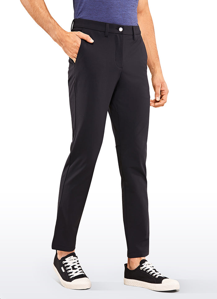 CRZ YOGA Men's Golf Slim Fit Stretch Slim-Fit Pants with Pockets 33'' Black