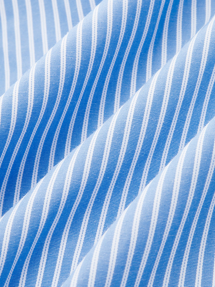 Striped Cropped Half Sleeve Button Shirt