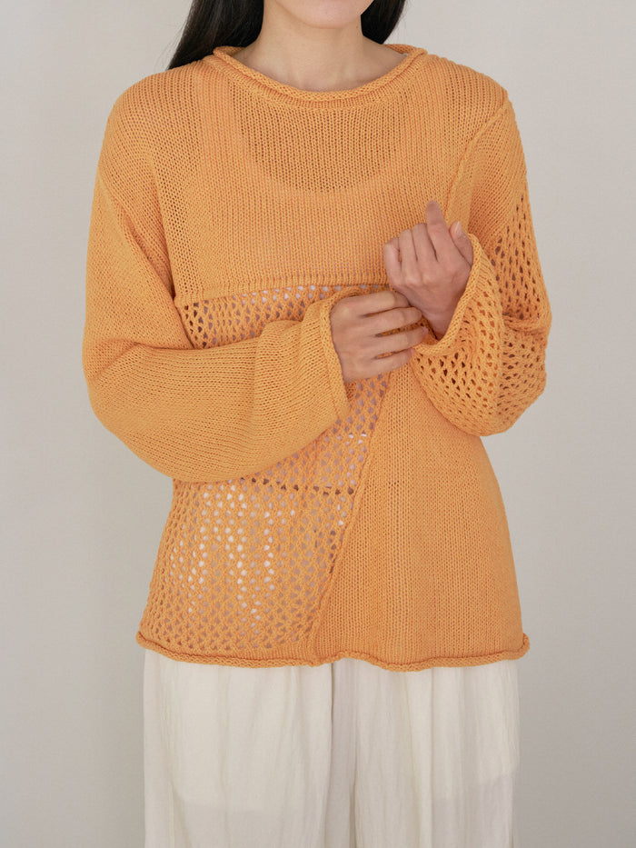 Summer Block Pullover - Orange