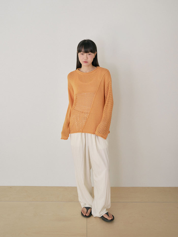 Summer Block Pullover - Orange