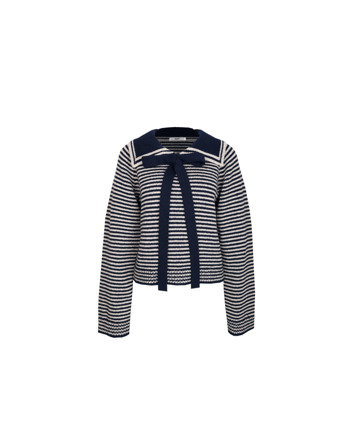 SWANN SWEATER NAVY GREY STRIPE