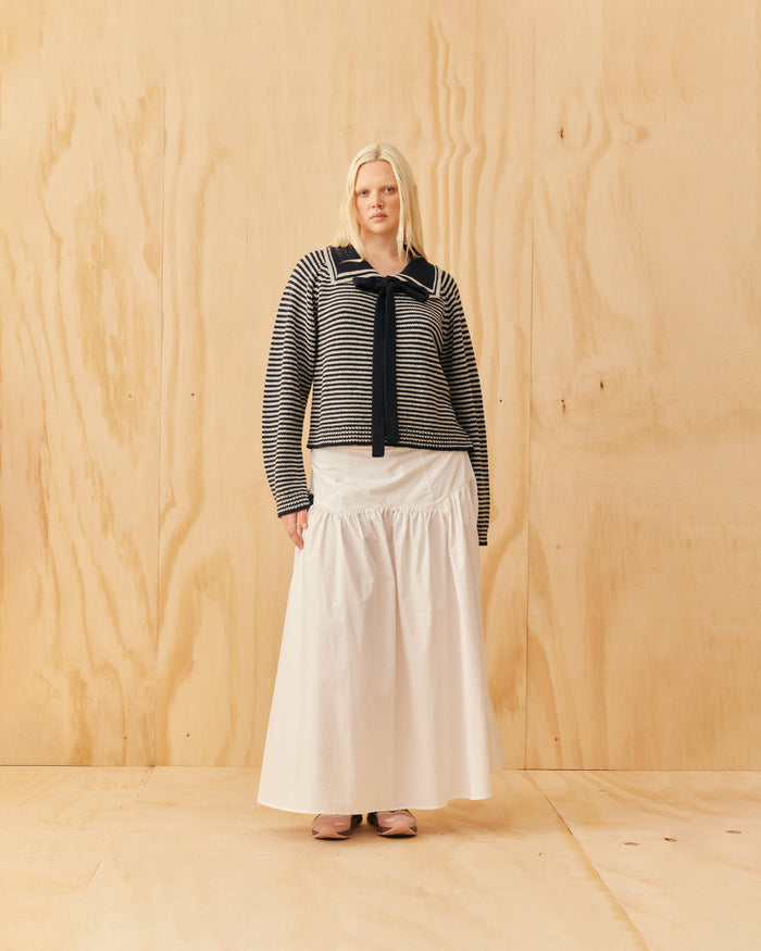 SWANN SWEATER NAVY GREY STRIPE