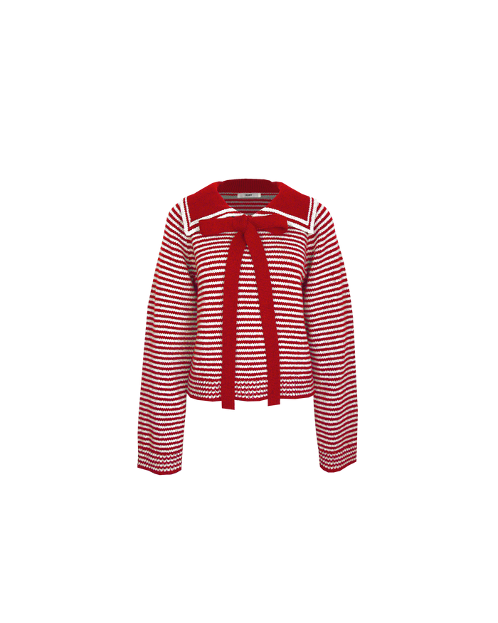 SWANN SWEATER RED WHITE STRIPE