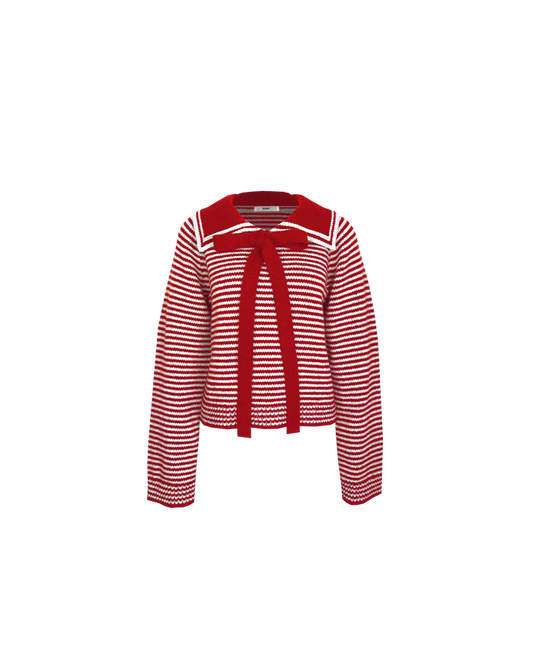 SWANN SWEATER RED WHITE STRIPE