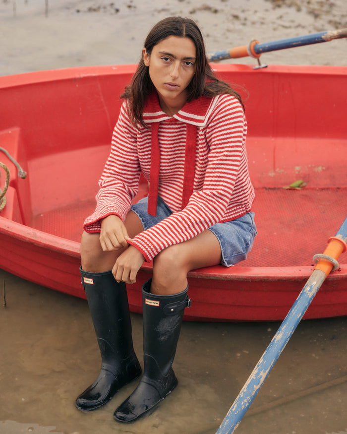 SWANN SWEATER RED WHITE STRIPE