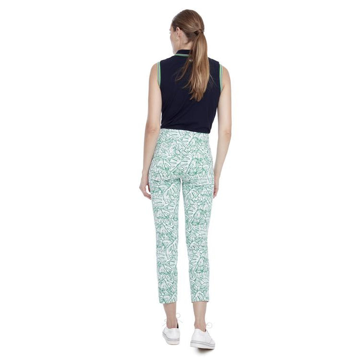 Swing Control White & Green Monstera Capris Size 14