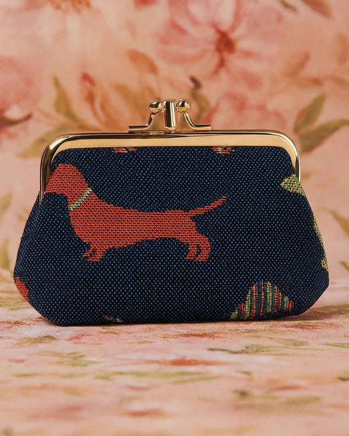 Tapestry Pocket Kiss Lock Coin Purse - Dachshund - The Classic Boutique