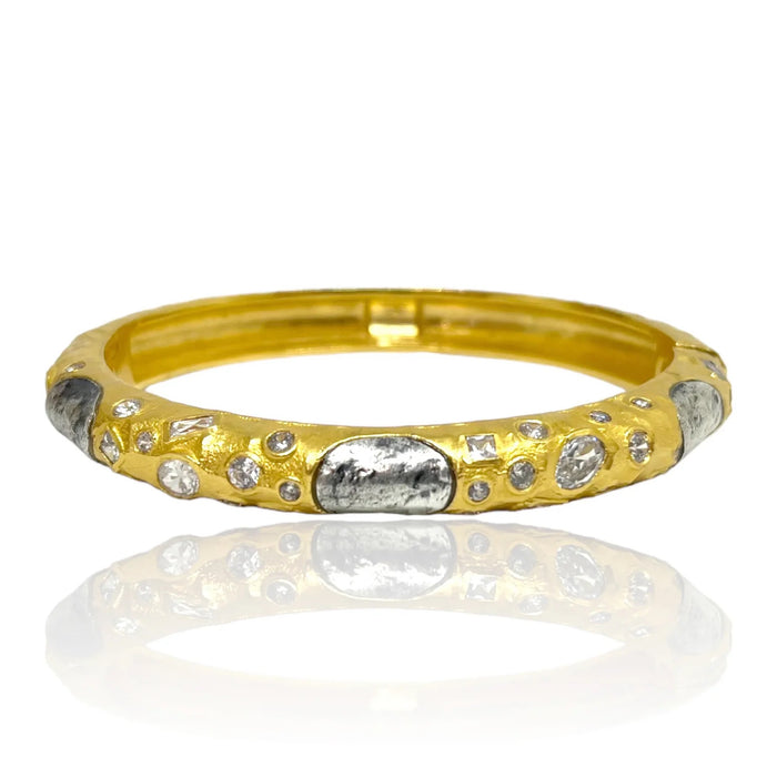 Tat2 Designs Gold Hammered Cela Coin Bangle
