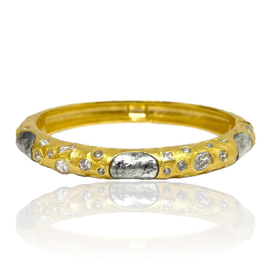 Tat2 Designs Gold Hammered Cela Coin Bangle