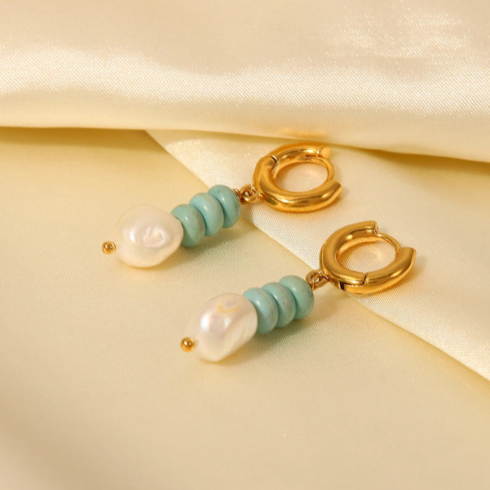 TEAL PEARL EARRING by CRUX