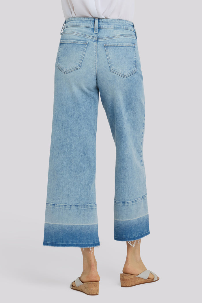 Teresa Wide Leg Ankle Jeans - Oasis Sand