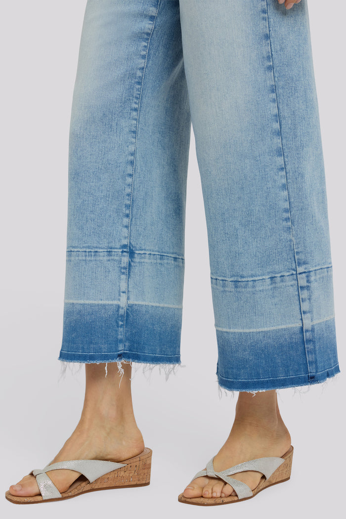 Teresa Wide Leg Ankle Jeans - Oasis Sand