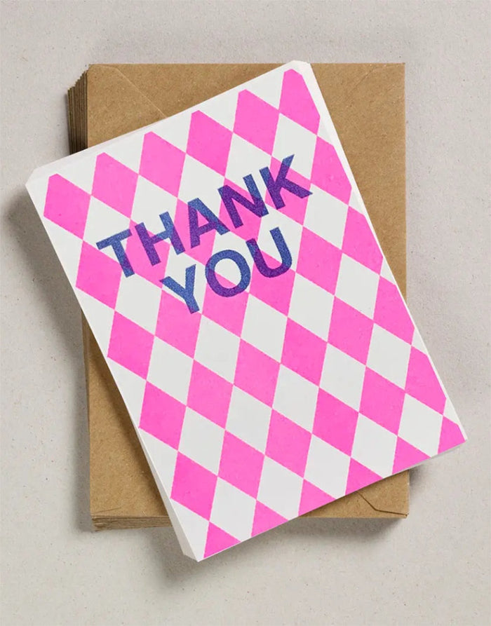 Thank You A6 Notecards Pack of 12, Petra Boase, Pink Diamond