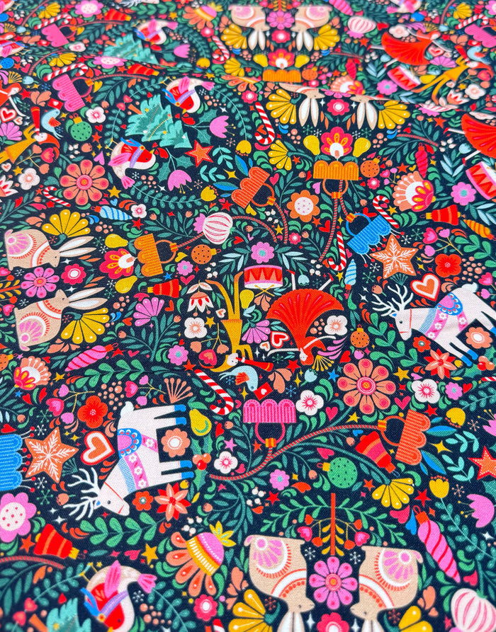 Thread & Ink Deck the Halls Christmas Cotton Fabric - Deck the Halls