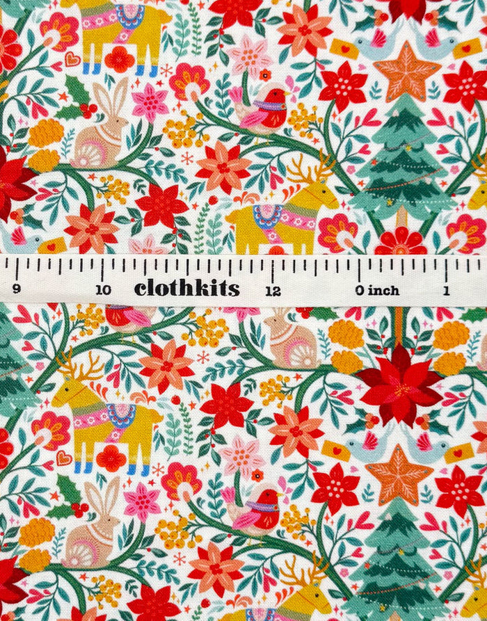 Thread & Ink Deck the Halls Christmas Cotton Fabric - Nordic Noel