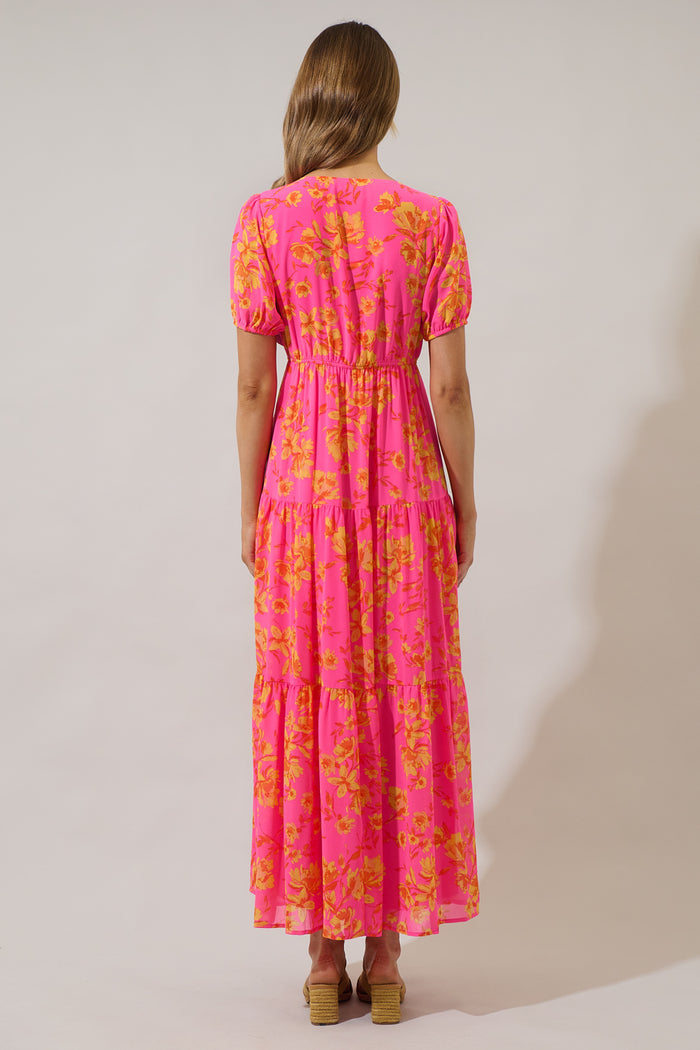 Tiered Maxi Dress Hot Rod Floral