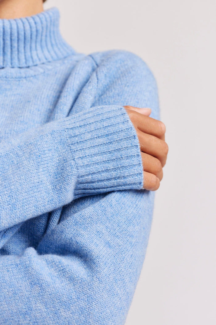 Toastie Merino Cashmere Polo In Dusty Denim