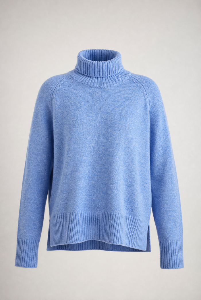 Toastie Merino Cashmere Polo In Dusty Denim