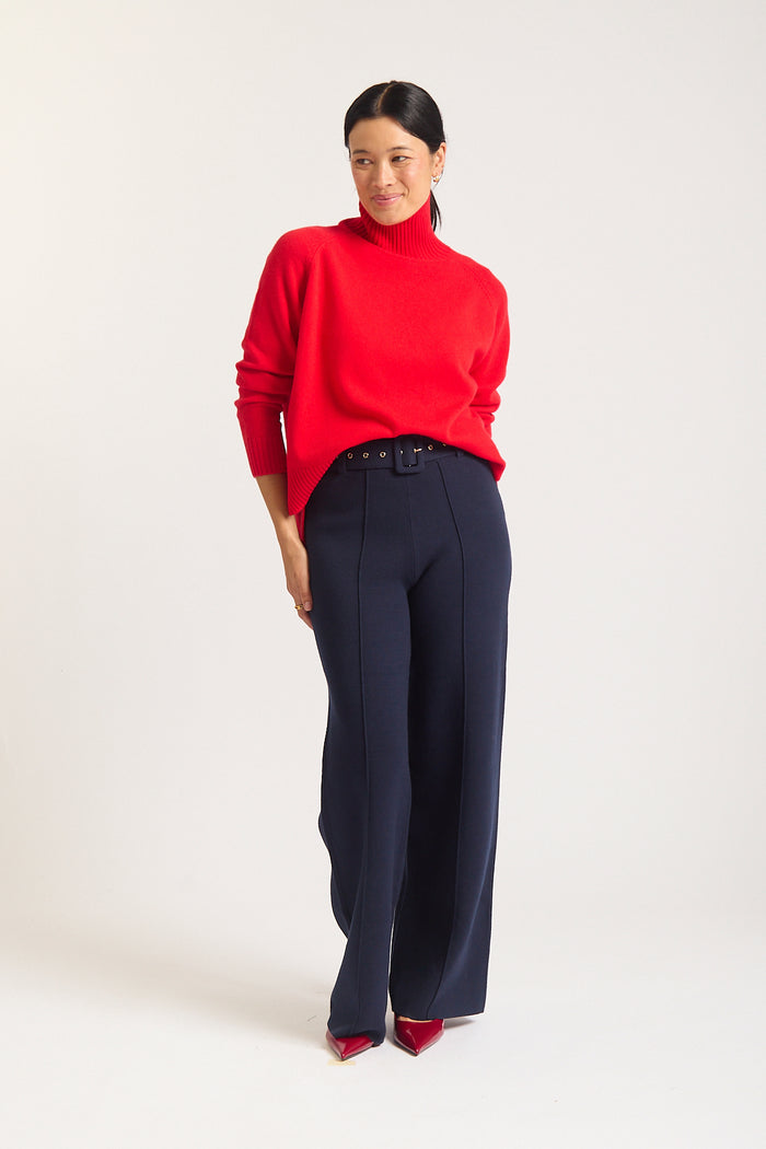 Toastie Merino Cashmere Polo In Fire Engine