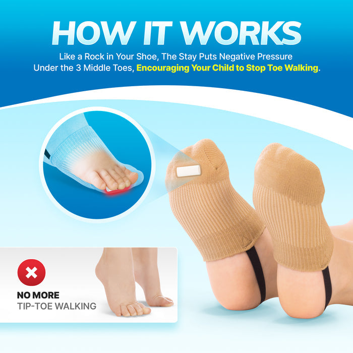 Idiopathic toe walking brace provides unwanted pressure under child's toes to encourage normal walking