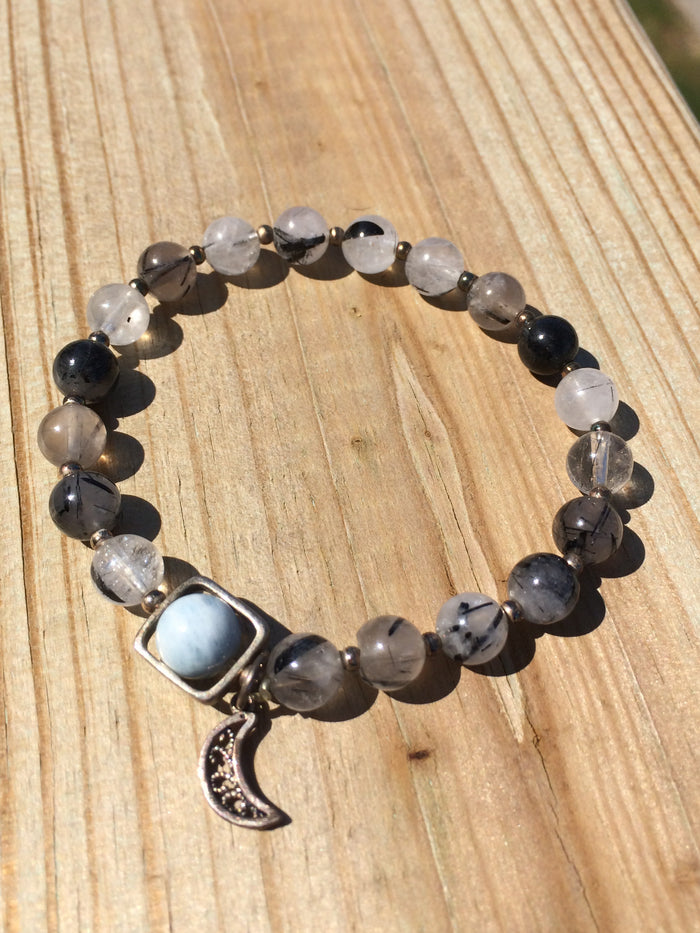 Tourmaline Rutilated Quartz Rutilated Quartz Bracelet Handmade