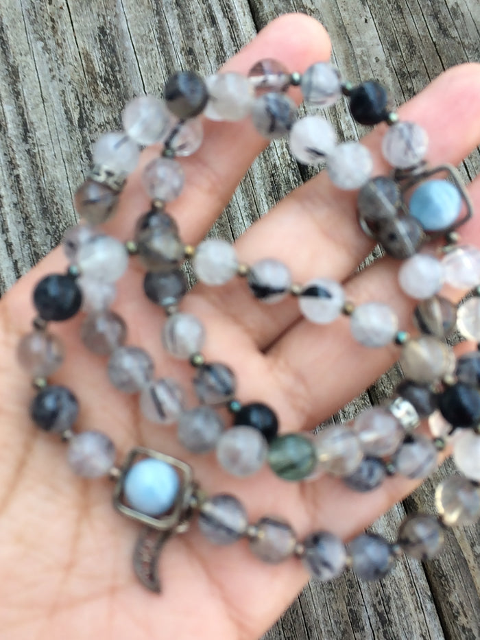 Tourmaline Rutilated Quartz Rutilated Quartz Bracelet Handmade