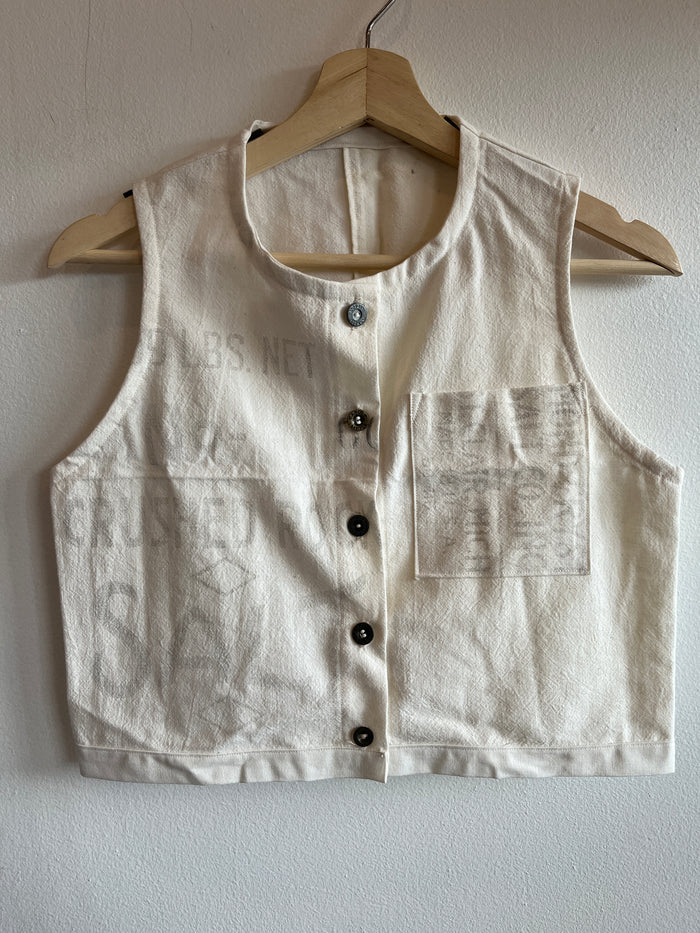 Trash Textiles - Handmade Vintage Feedsack Blouse - La Lovely Vintage