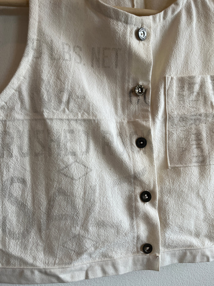Trash Textiles - Handmade Vintage Feedsack Blouse - La Lovely Vintage